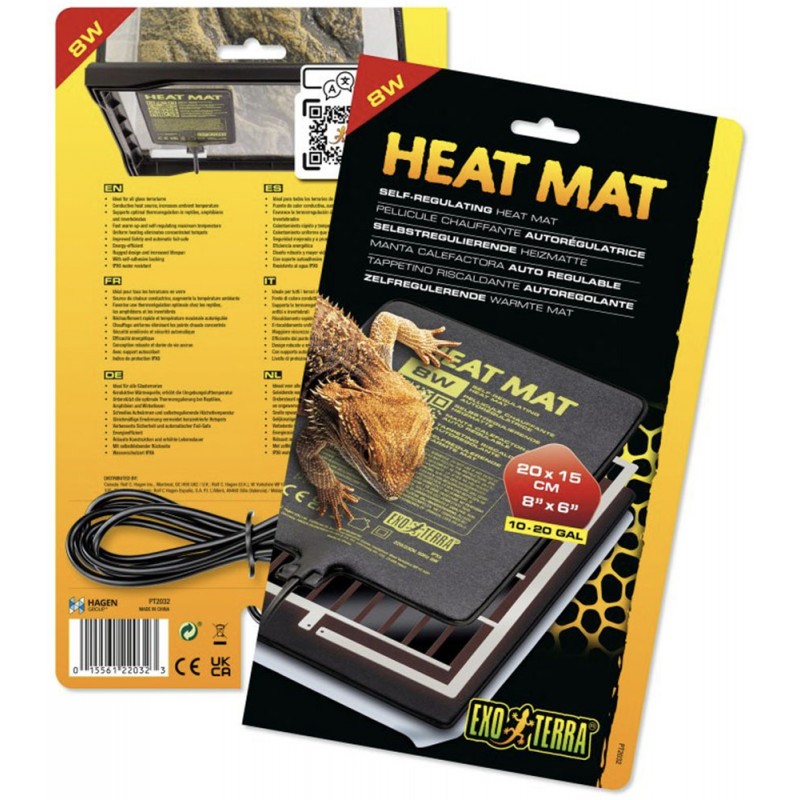 Exo Terra Heat Mat - PTC Carbon Fiber - 8w
