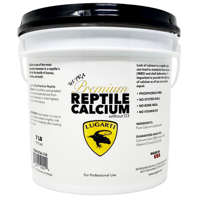 Lugarti Ultra Premium Reptile Calcium - without D3 - 7 lbs