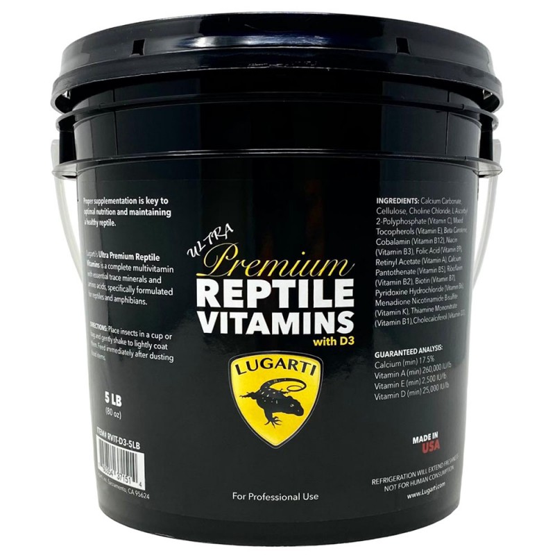 Lugarti Ultra Premium Reptile Vitamins - with D3 - 5 lbs